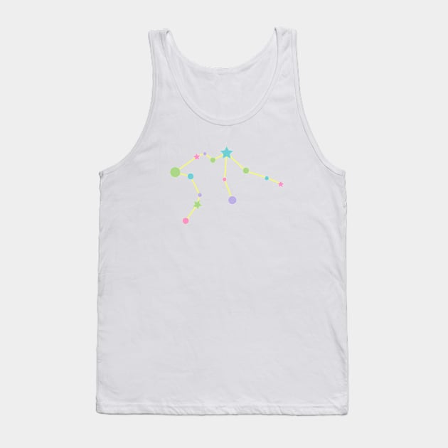 Aquarius Zodiac Constellation in Rainbow Pastels Tank Top by Kelly Gigi